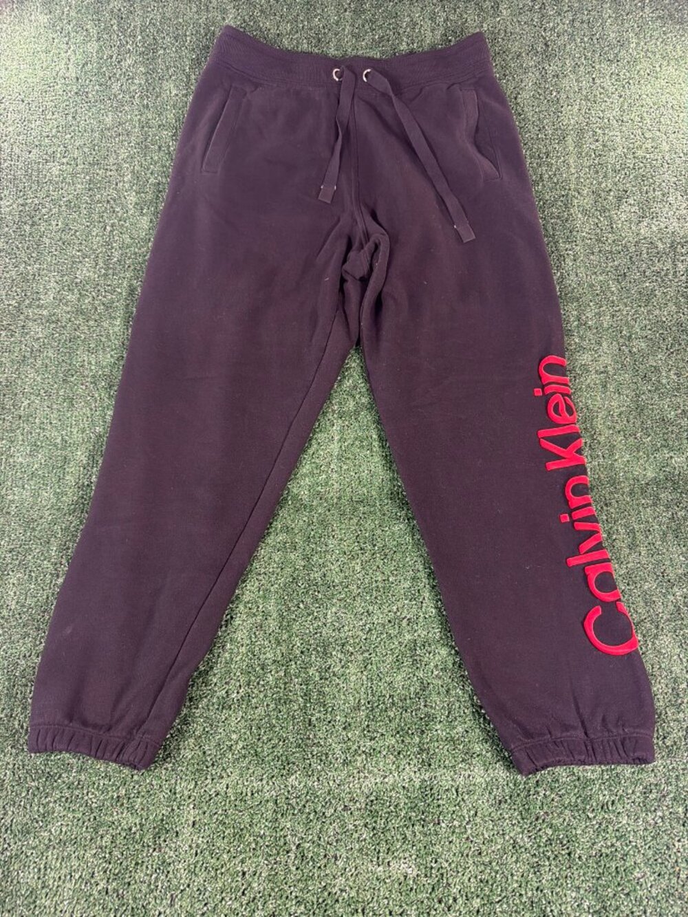 Calvin Klein Performance Joggers Women M Black Red Logo Sweatpants